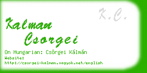 kalman csorgei business card