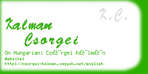 kalman csorgei business card